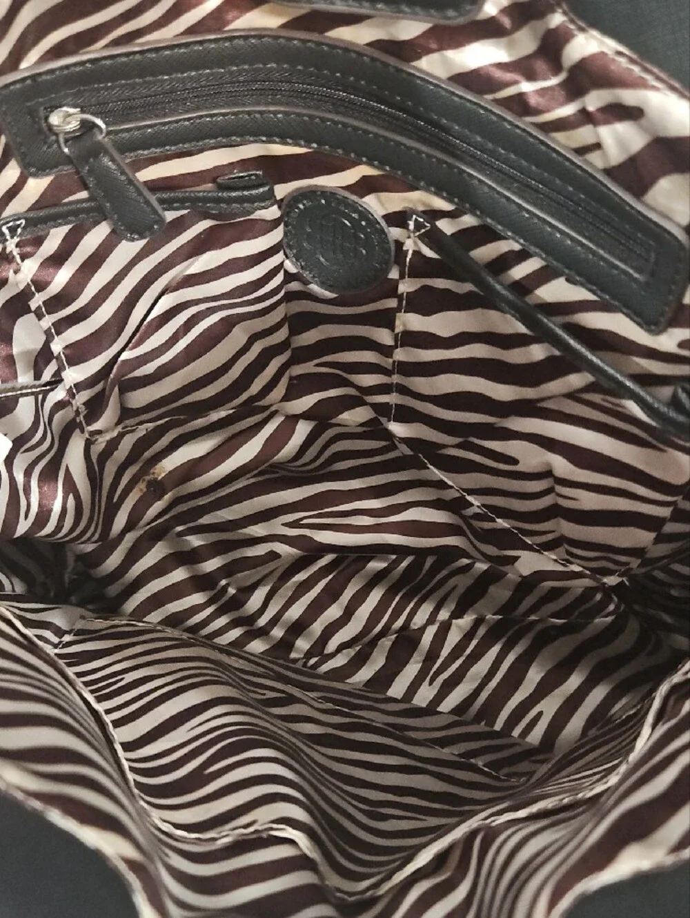 Dana Buchman Black Tote Bag with Front Zip Pocket